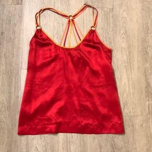 Silk red French connection blouse